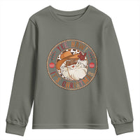 Yee Haw It Is Christmas Youth Sweatshirt Funny Black Santa Cowboy - Wonder Print Shop