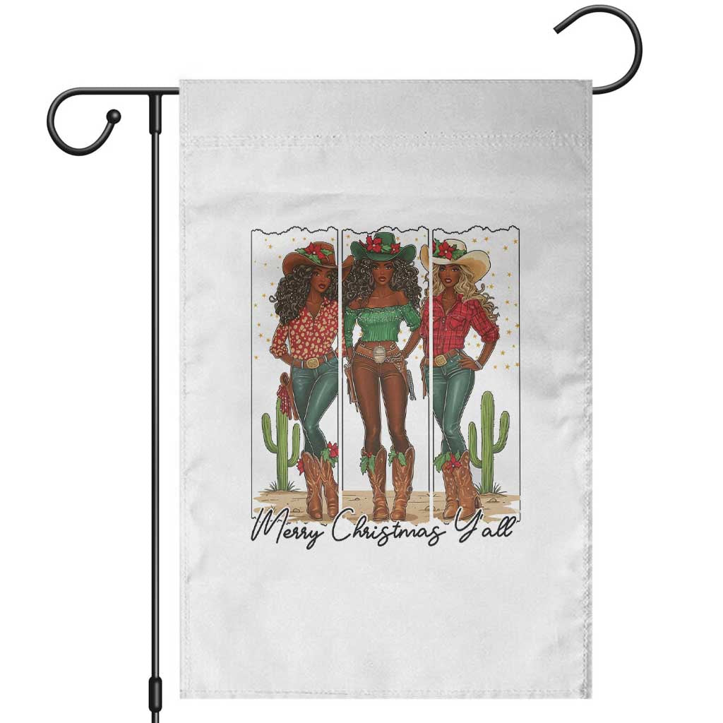 Merry Christmas Y'all Garden Flag Funny Western Holiday Gift For Cowgirl - Wonder Print Shop