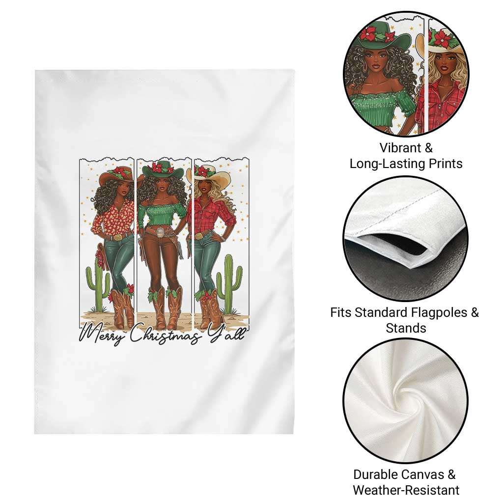 Merry Christmas Y'all Garden Flag Funny Western Holiday Gift For Cowgirl - Wonder Print Shop