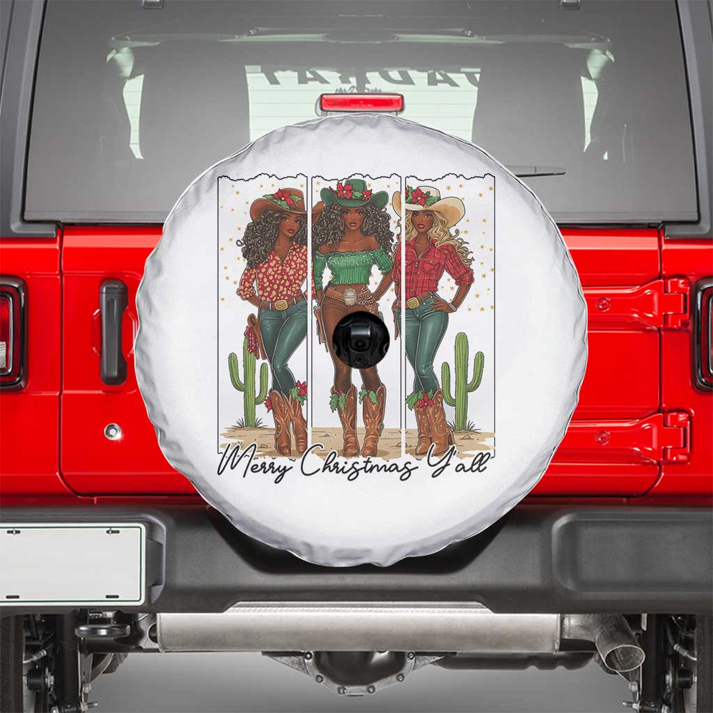 Merry Christmas Y'all Spare Tire Cover Funny Western Holiday Gift For Cowgirl - Wonder Print Shop