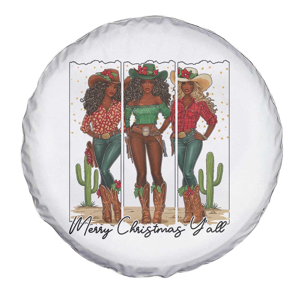 Merry Christmas Y'all Spare Tire Cover Funny Western Holiday Gift For Cowgirl - Wonder Print Shop