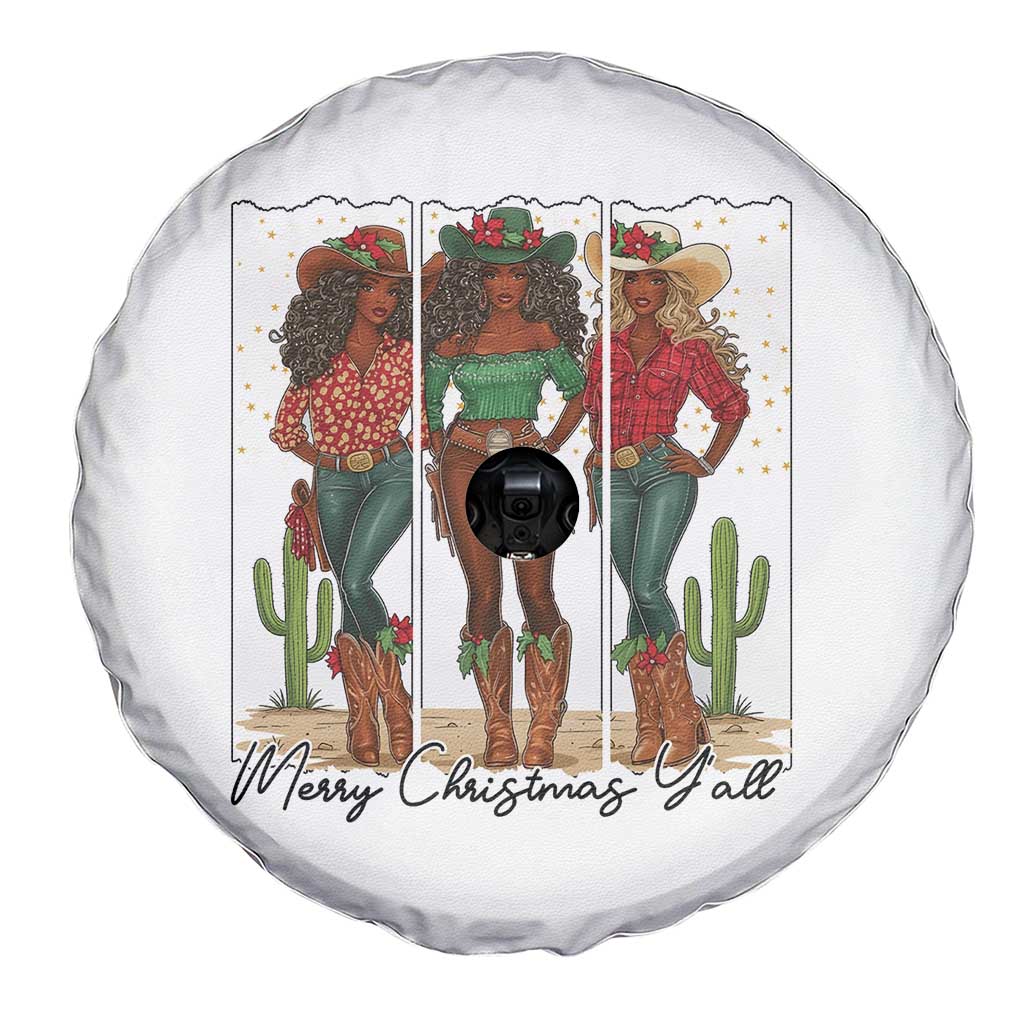 Merry Christmas Y'all Spare Tire Cover Funny Western Holiday Gift For Cowgirl - Wonder Print Shop