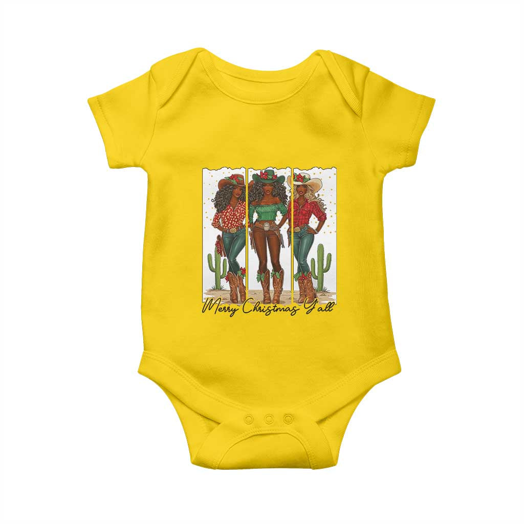 Merry Christmas Y'all Baby Onesie Funny Western Holiday Gift For Cowgirl - Wonder Print Shop