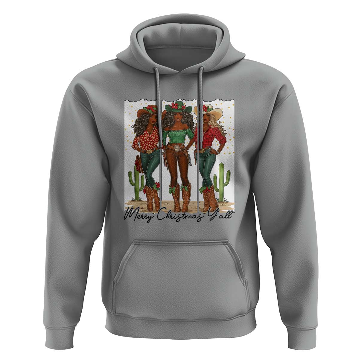 Merry Christmas Y'all Hoodie Funny Western Holiday Gift For Cowgirl - Wonder Print Shop