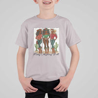 Merry Christmas Y'all T Shirt For Kid Funny Western Holiday Gift For Cowgirl - Wonder Print Shop
