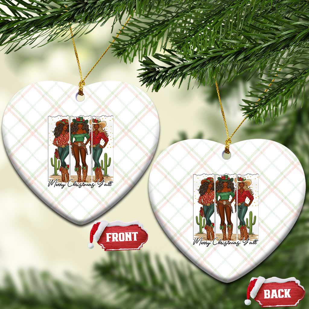 Merry Christmas Y'all Ceramic Ornament Funny Western Holiday Gift For Cowgirl - Wonder Print Shop