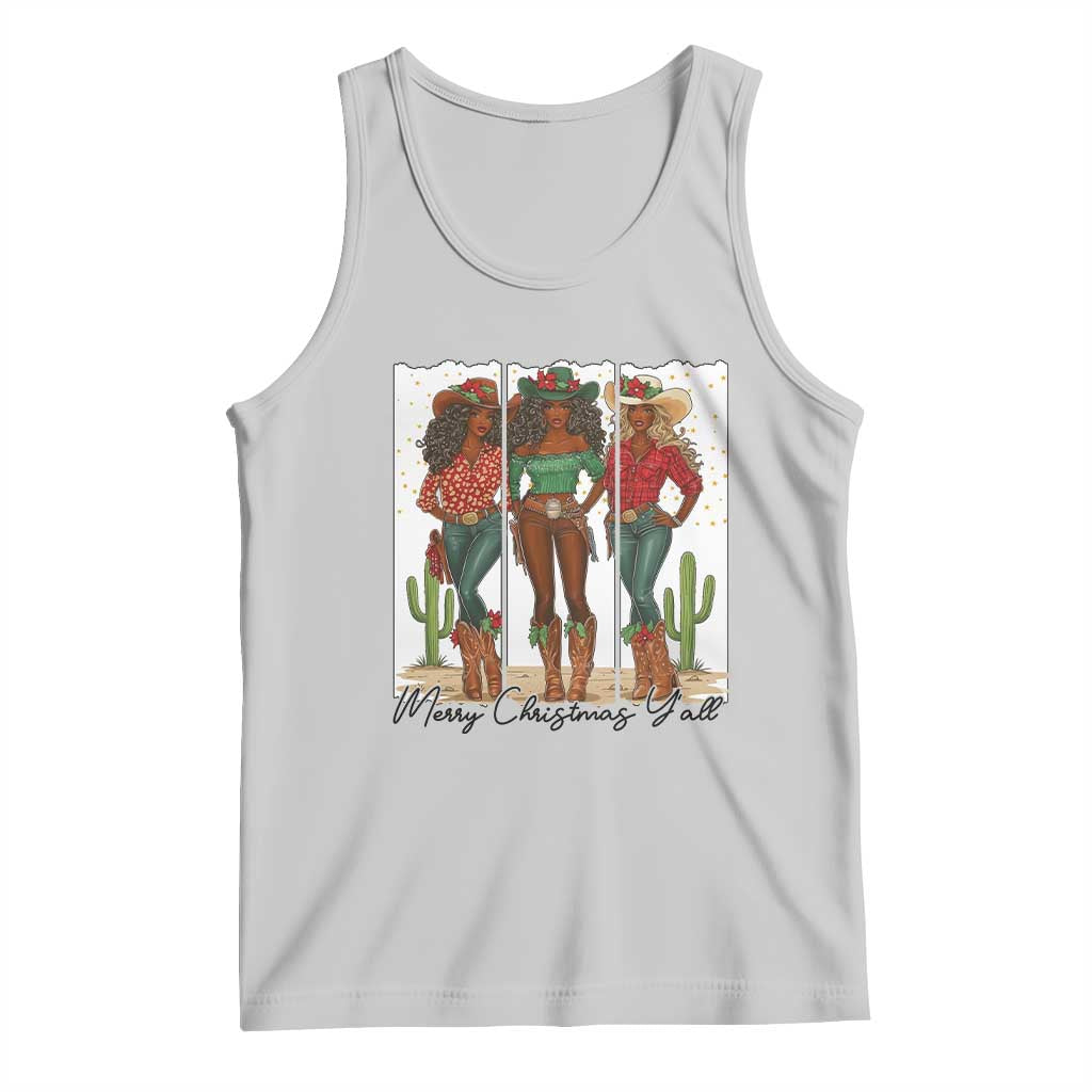 Merry Christmas Y'all Tank Top Funny Western Holiday Gift For Cowgirl - Wonder Print Shop