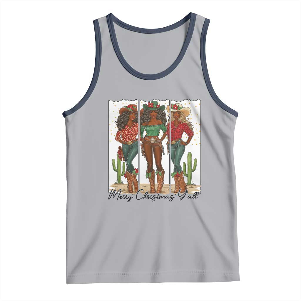 Merry Christmas Y'all Tank Top Funny Western Holiday Gift For Cowgirl - Wonder Print Shop