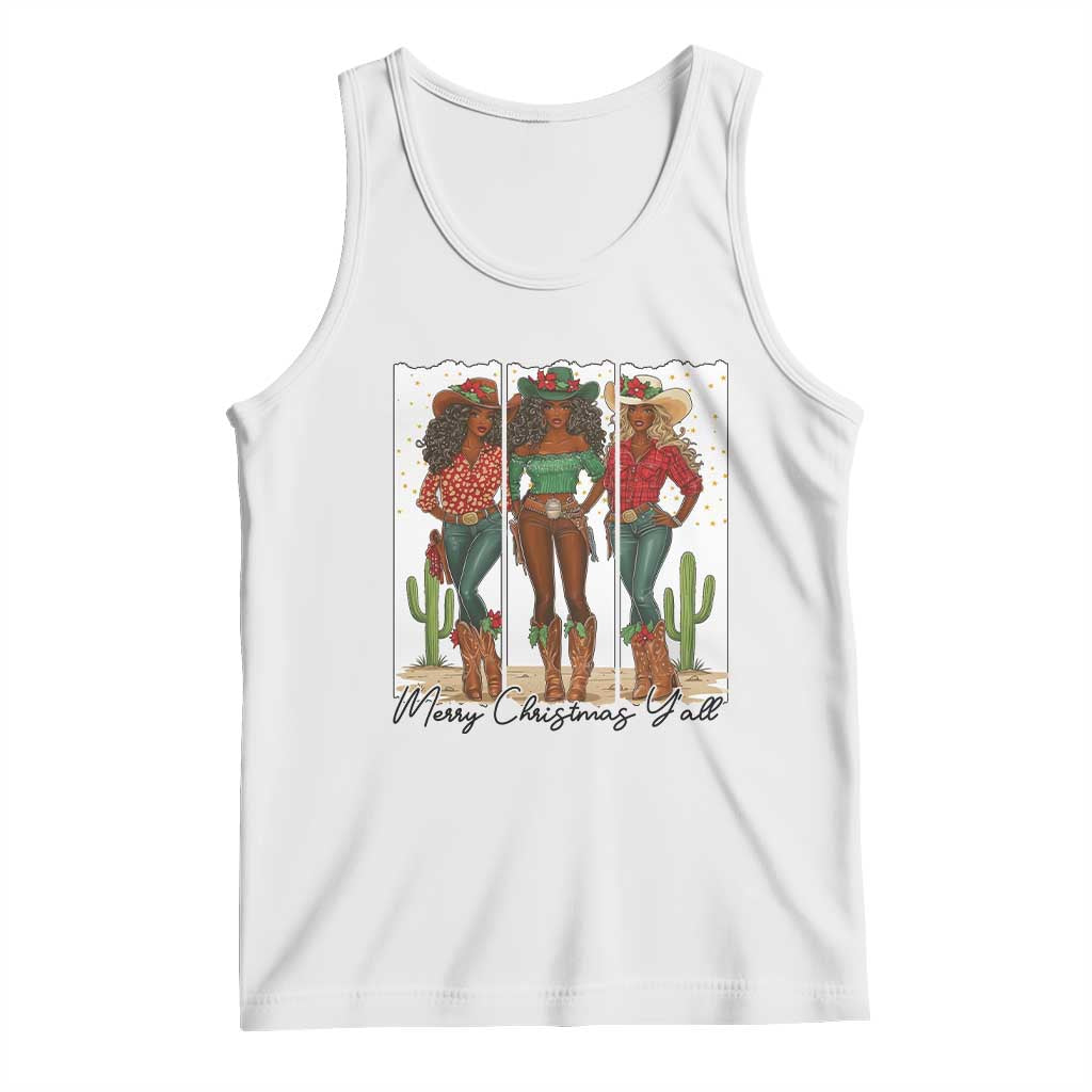 Merry Christmas Y'all Tank Top Funny Western Holiday Gift For Cowgirl - Wonder Print Shop