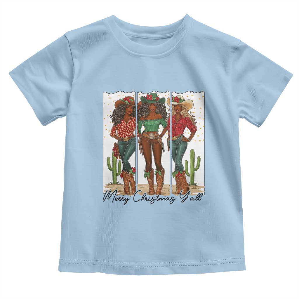Merry Christmas Y'all Toddler T Shirt Funny Western Holiday Gift For Cowgirl - Wonder Print Shop