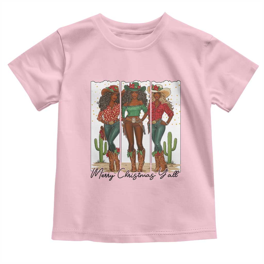 Merry Christmas Y'all Toddler T Shirt Funny Western Holiday Gift For Cowgirl - Wonder Print Shop