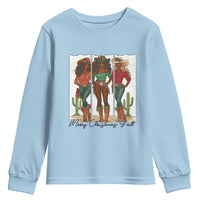 Merry Christmas Y'all Youth Sweatshirt Funny Western Holiday Gift For Cowgirl - Wonder Print Shop