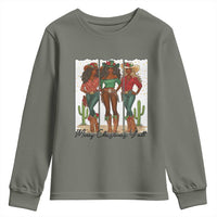 Merry Christmas Y'all Youth Sweatshirt Funny Western Holiday Gift For Cowgirl - Wonder Print Shop