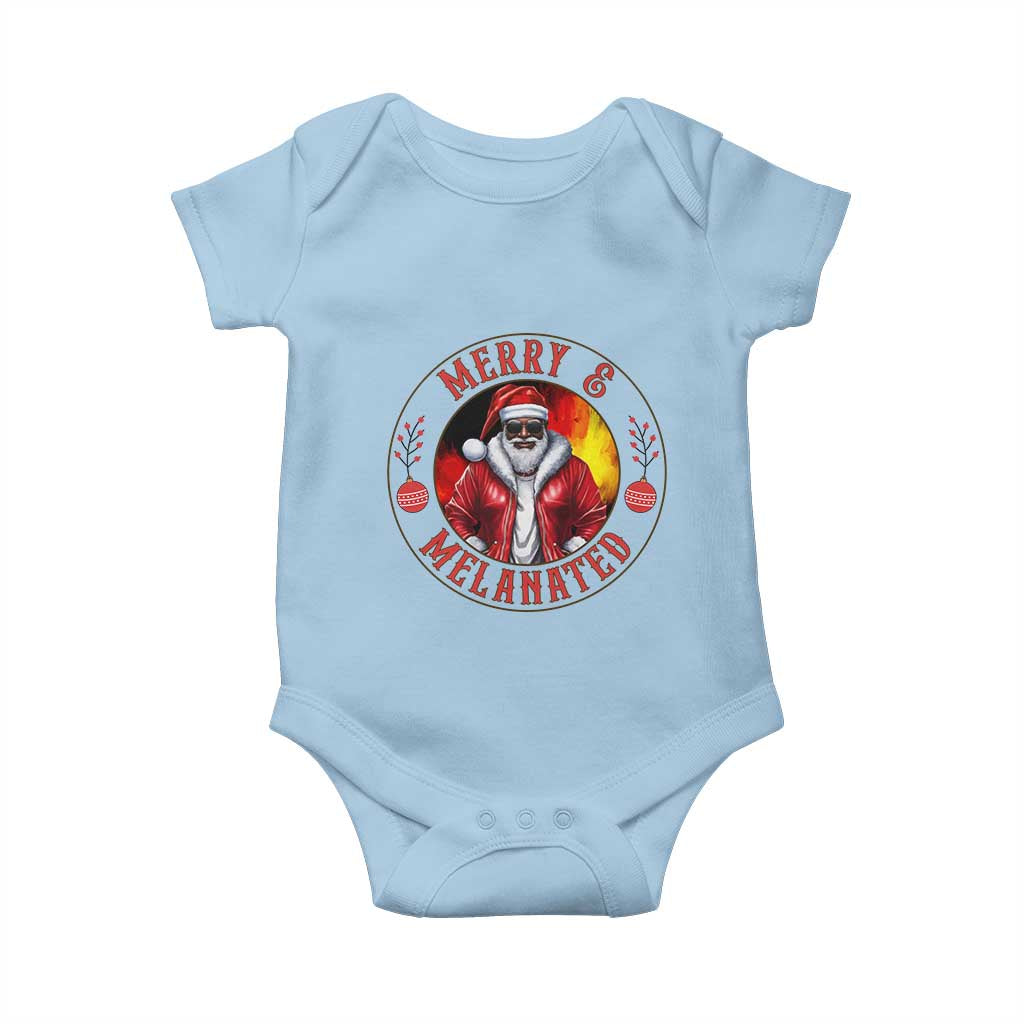 Black Santa Merry And Melanated Baby Onesie Christmas Holiday Gift - Wonder Print Shop