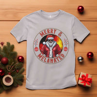 Black Santa Merry And Melanated T Shirt Christmas Holiday Gift - Wonder Print Shop