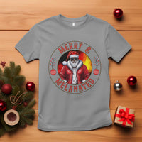Black Santa Merry And Melanated T Shirt Christmas Holiday Gift - Wonder Print Shop
