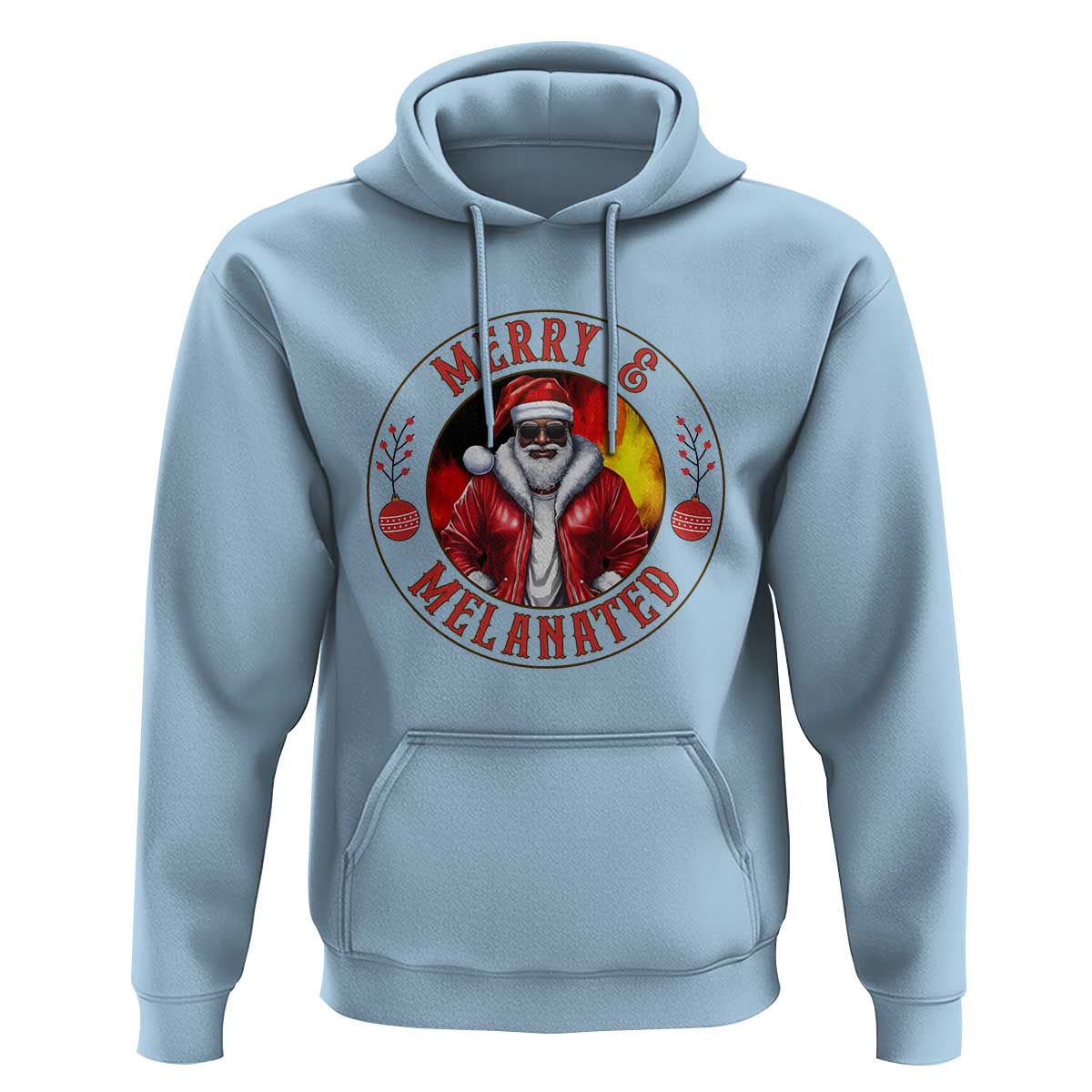 Black Santa Merry And Melanated Hoodie Christmas Holiday Gift - Wonder Print Shop