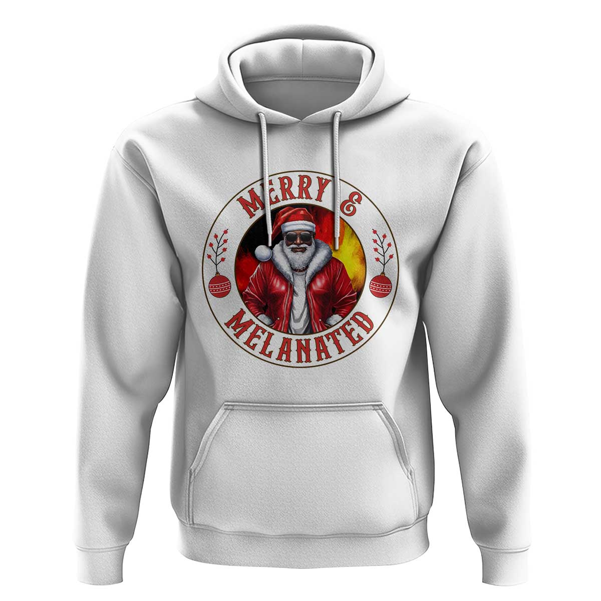 Black Santa Merry And Melanated Hoodie Christmas Holiday Gift - Wonder Print Shop