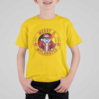 Black Santa Merry And Melanated T Shirt For Kid Christmas Holiday Gift - Wonder Print Shop