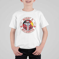 Black Santa Merry And Melanated T Shirt For Kid Christmas Holiday Gift - Wonder Print Shop