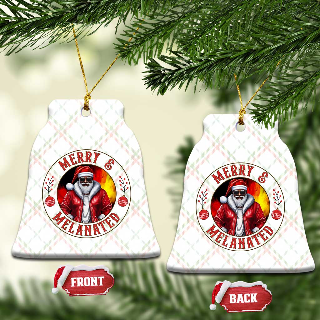 Black Santa Merry And Melanated Ceramic Ornament Christmas Holiday Gift - Wonder Print Shop