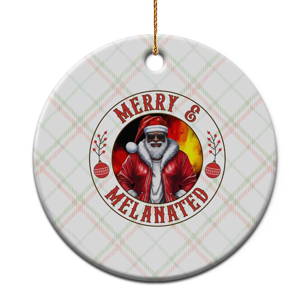 Black Santa Merry And Melanated Ceramic Ornament Christmas Holiday Gift - Wonder Print Shop