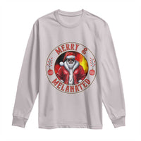 Black Santa Merry And Melanated Long Sleeve Shirt Christmas Holiday Gift - Wonder Print Shop