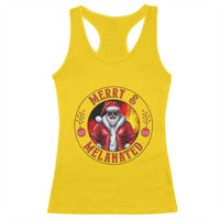 Black Santa Merry And Melanated Racerback Tank Top Christmas Holiday Gift - Wonder Print Shop