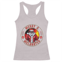 Black Santa Merry And Melanated Racerback Tank Top Christmas Holiday Gift - Wonder Print Shop
