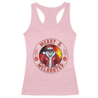 Black Santa Merry And Melanated Racerback Tank Top Christmas Holiday Gift - Wonder Print Shop