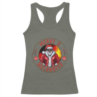 Black Santa Merry And Melanated Racerback Tank Top Christmas Holiday Gift - Wonder Print Shop