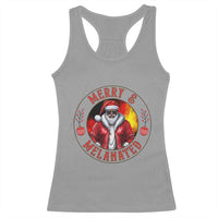 Black Santa Merry And Melanated Racerback Tank Top Christmas Holiday Gift - Wonder Print Shop