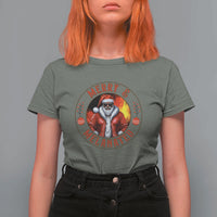 Black Santa Merry And Melanated T Shirt For Women Christmas Holiday Gift - Wonder Print Shop