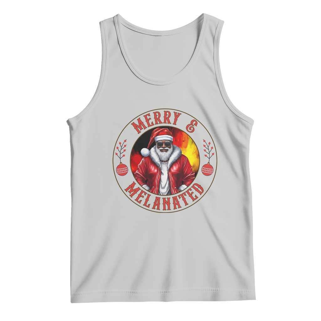 Black Santa Merry And Melanated Tank Top Christmas Holiday Gift - Wonder Print Shop