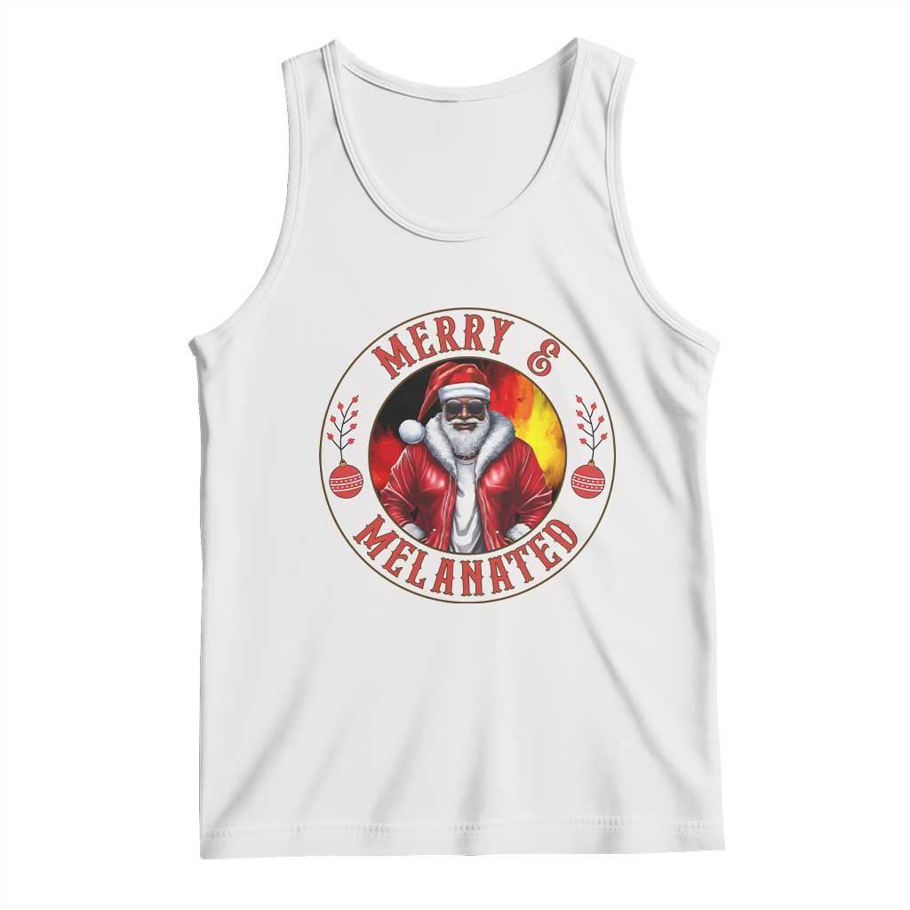 Black Santa Merry And Melanated Tank Top Christmas Holiday Gift - Wonder Print Shop