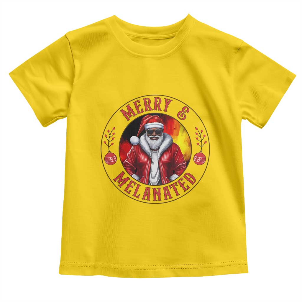 Black Santa Merry And Melanated Toddler T Shirt Christmas Holiday Gift - Wonder Print Shop