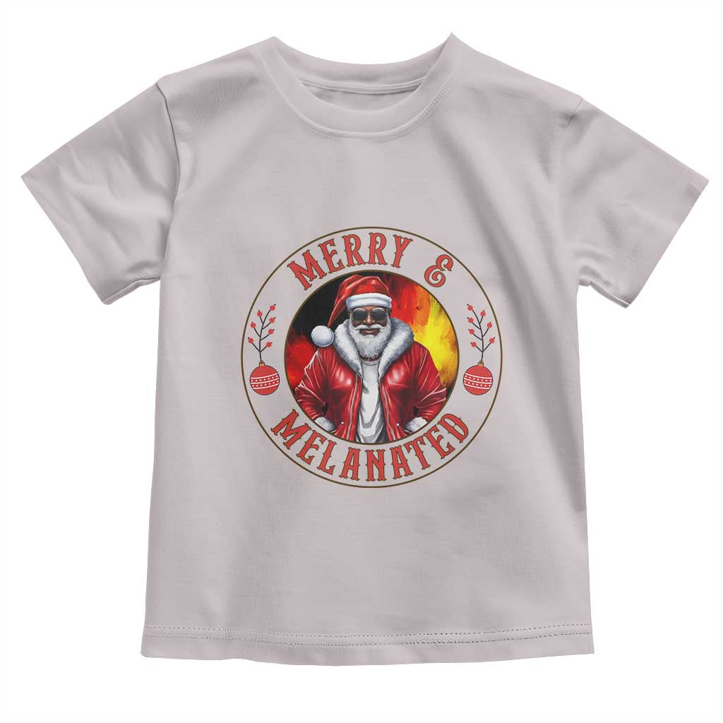 Black Santa Merry And Melanated Toddler T Shirt Christmas Holiday Gift - Wonder Print Shop