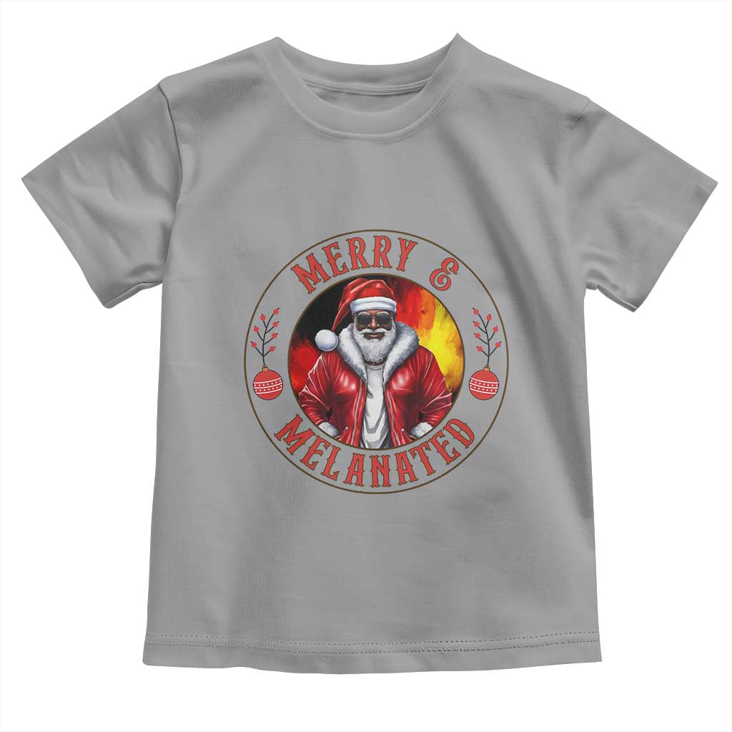 Black Santa Merry And Melanated Toddler T Shirt Christmas Holiday Gift - Wonder Print Shop
