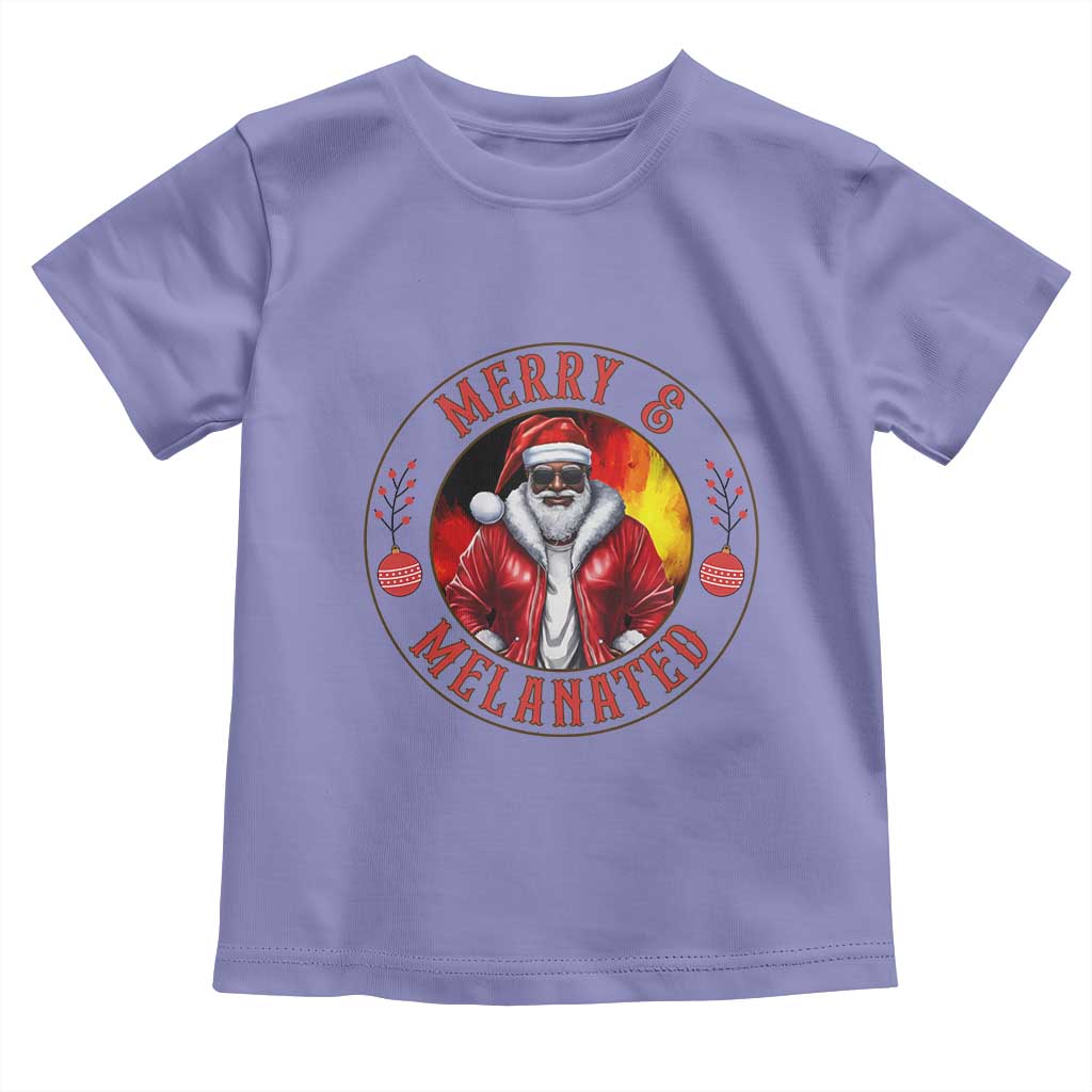 Black Santa Merry And Melanated Toddler T Shirt Christmas Holiday Gift - Wonder Print Shop