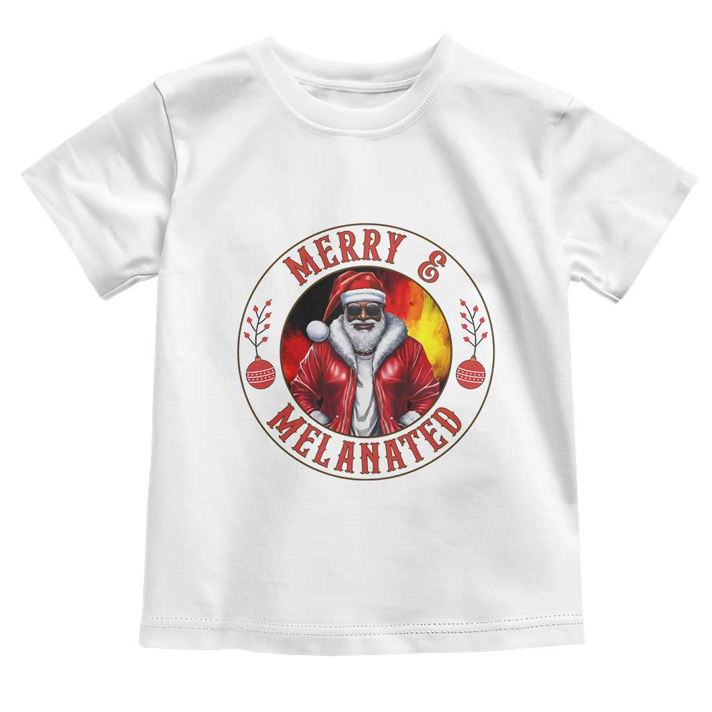 Black Santa Merry And Melanated Toddler T Shirt Christmas Holiday Gift - Wonder Print Shop