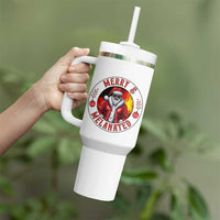 Black Santa Merry And Melanated Tumbler With Handle Christmas Holiday Gift - Wonder Print Shop