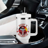 Black Santa Merry And Melanated Tumbler With Handle Christmas Holiday Gift - Wonder Print Shop