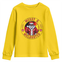 Black Santa Merry And Melanated Youth Sweatshirt Christmas Holiday Gift - Wonder Print Shop