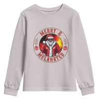 Black Santa Merry And Melanated Youth Sweatshirt Christmas Holiday Gift - Wonder Print Shop
