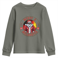 Black Santa Merry And Melanated Youth Sweatshirt Christmas Holiday Gift - Wonder Print Shop