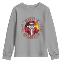 Black Santa Merry And Melanated Youth Sweatshirt Christmas Holiday Gift - Wonder Print Shop