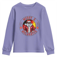 Black Santa Merry And Melanated Youth Sweatshirt Christmas Holiday Gift - Wonder Print Shop