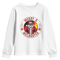 Black Santa Merry And Melanated Youth Sweatshirt Christmas Holiday Gift - Wonder Print Shop