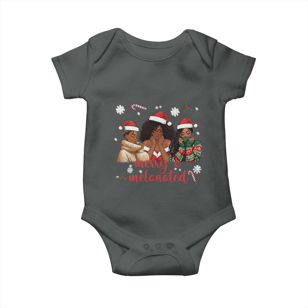 Melanin Christmas Baby Onesie Merry And Melanated Holiday Gift For Girl - Wonder Print Shop