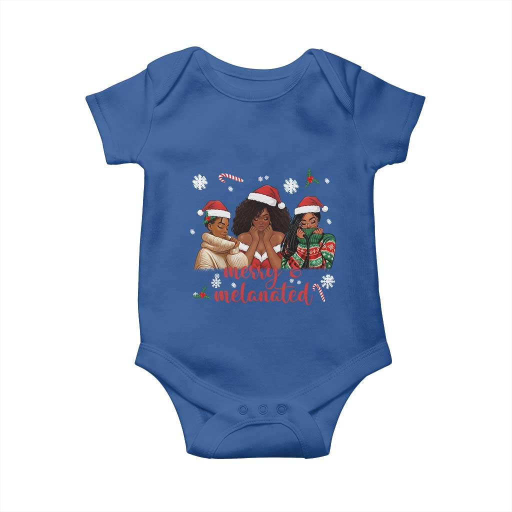 Melanin Christmas Baby Onesie Merry And Melanated Holiday Gift For Girl - Wonder Print Shop